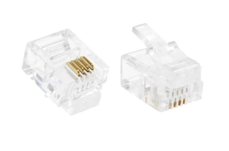 Modular Telephone Connector Rj11 6p4c Modular Plug for Telephone Cable