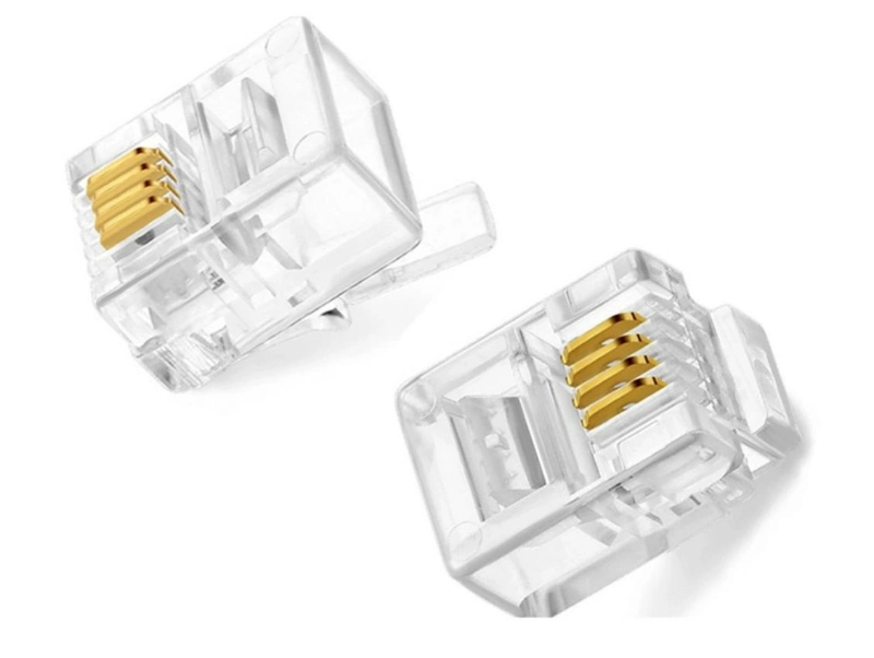 Modular Telephone Connector Rj11 6p4c Modular Plug for Telephone Cable