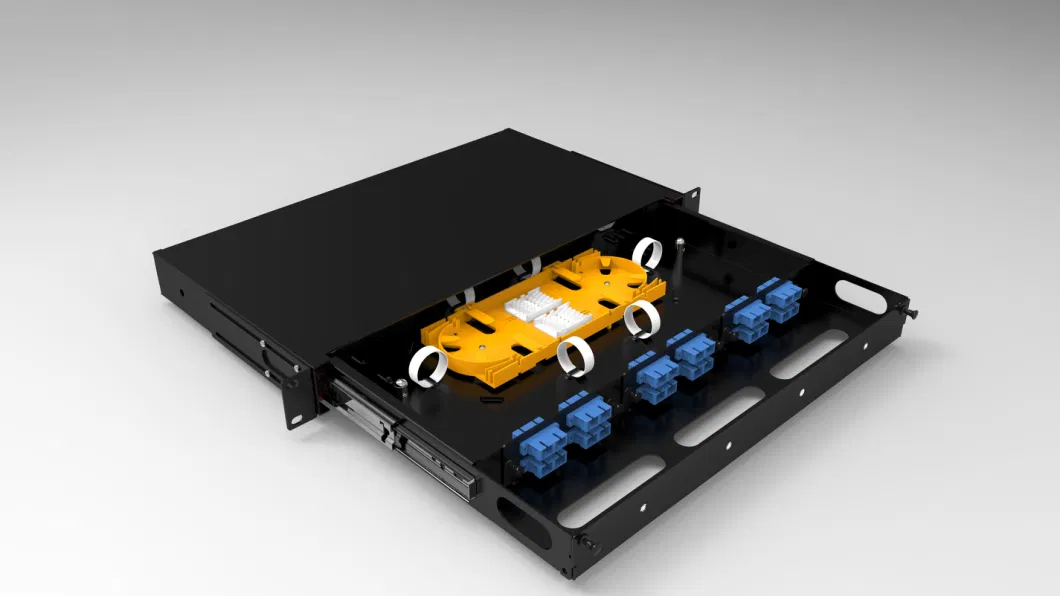 FTTH 48 Core Sliding Drawer Fiber Optic ODF Patch Panel