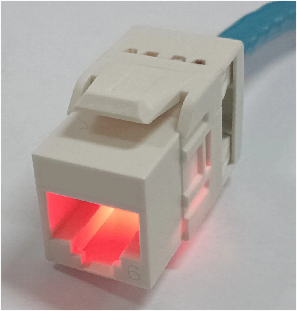 180degree Coloured Tool Less UTP Cat6LED Keystone Jack