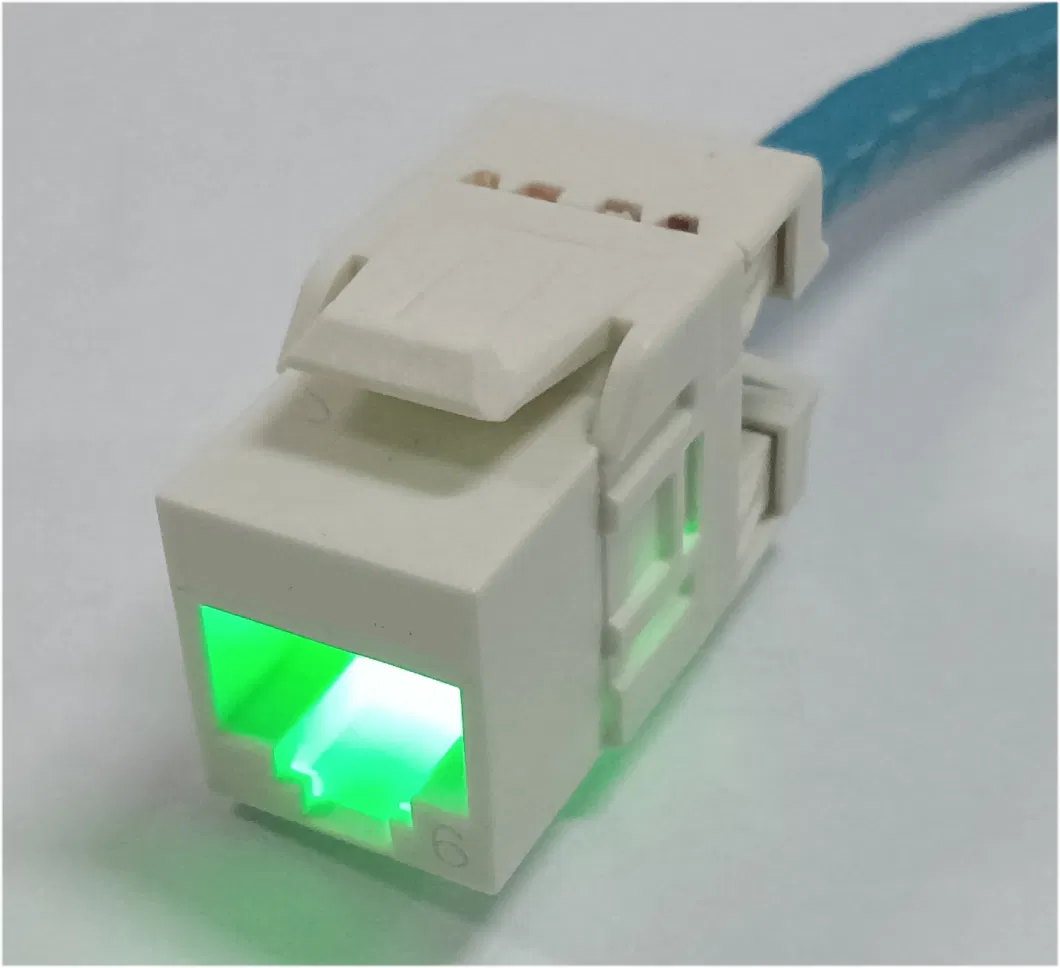 180degree Coloured Tool Less UTP Cat6LED Keystone Jack