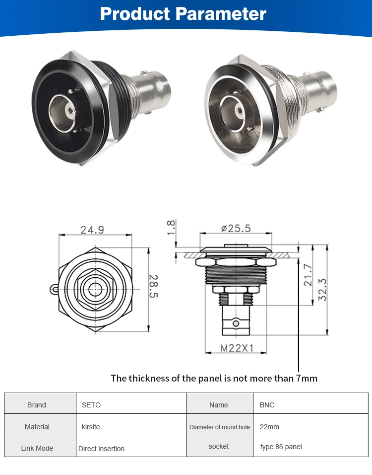 BNC Connector BNC Female to Female Head Adapter USB Panel Mounts