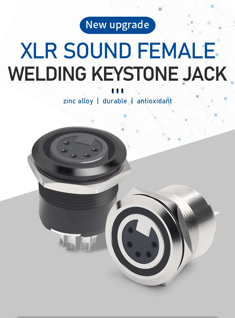 Seto Panel Mounts Metal C-Type Famale XLR Welding XLR Male Female Connector Zinc Alloy Connector Keystone Jack