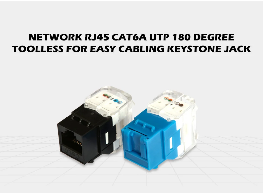 Hot Selling Network RJ45 Cat. 5e Unshielded 180 Degree Toolless Keystone Jack UTP Modular Jack Connector