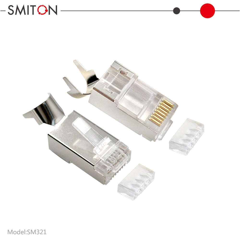 Cat7 100 Pack Shielded 8 Pin Cat 7 RJ45 Connector Modular Plug