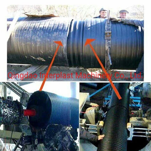 Qingdao Interplast Machinery Plastic HDPE Hollow Profiled Sewage Pipe Machine Online Making Coupler