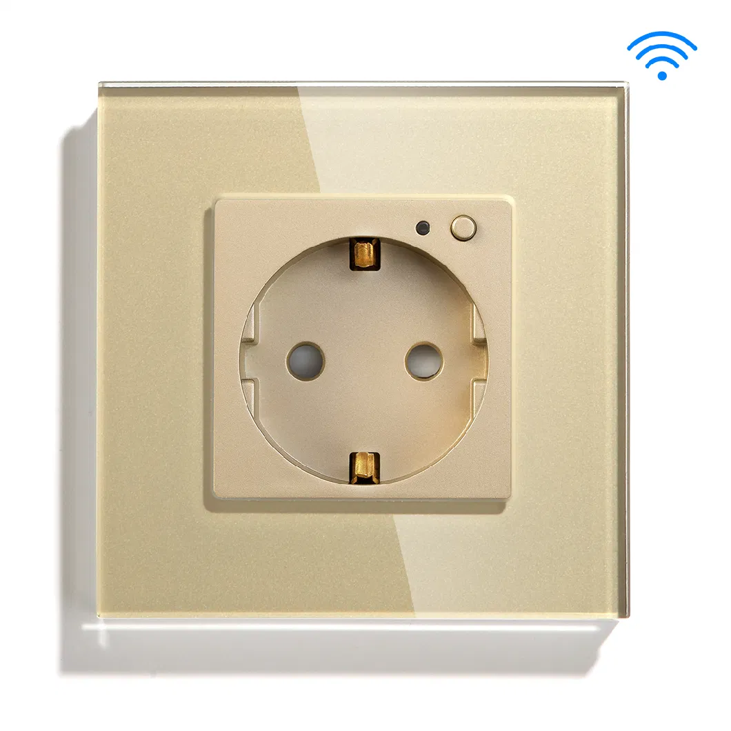 Mvava Glass German EU Standard Electrical Zigbee Tuya Alexa Outlet Plug Jack Power WiFi Wall Smart Socket RJ45