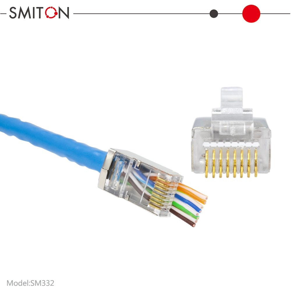 Ez Shielded CAT6 Pass Through Connector FTP Ethernet Network Cables Plug