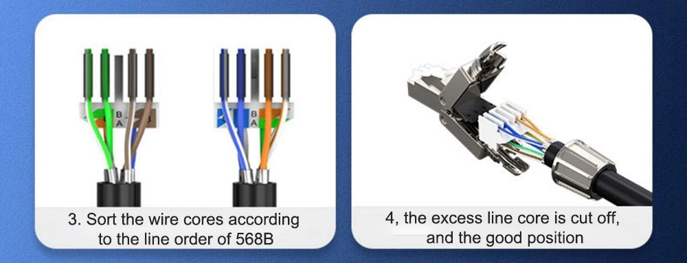 CAT6 Gigabit Shielded Crystal Head Reusable High Quality Metal RJ45 Connector