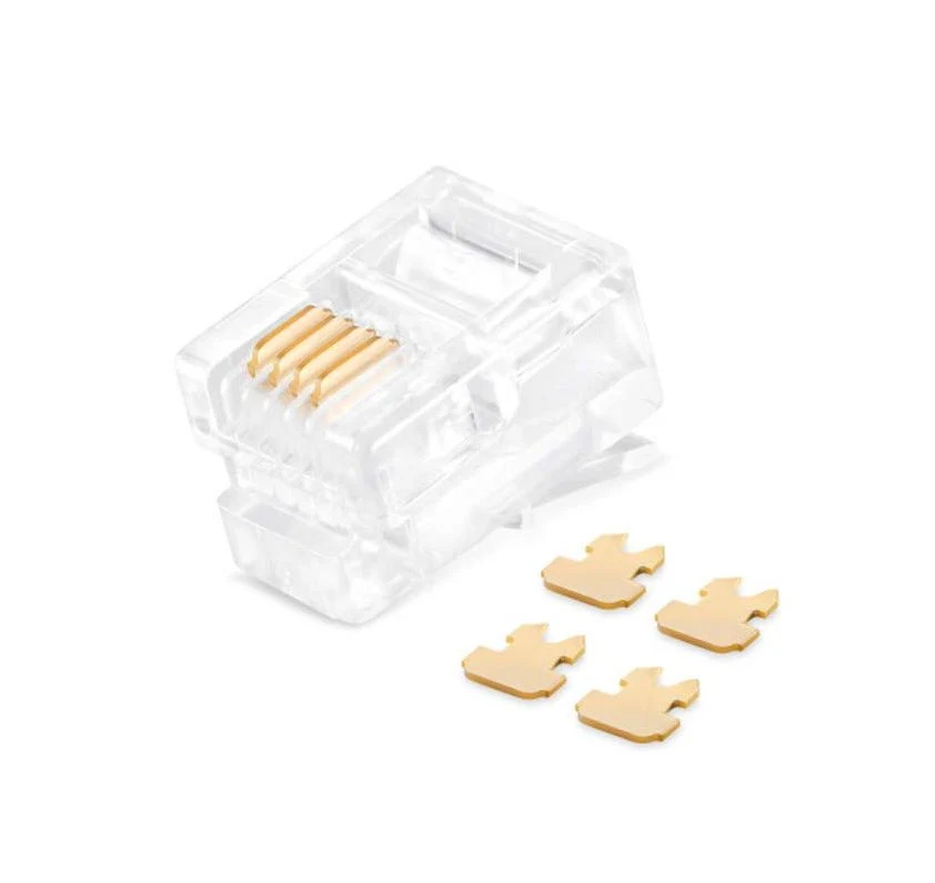 100pack Rj11 Connectors Telephone Modular Plugs Male Connectors 6p4c