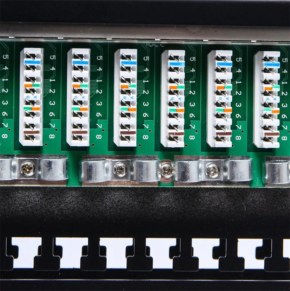 19 inch 48 port utp 1u rack mount Keystone patch panel for Cat6 cabling