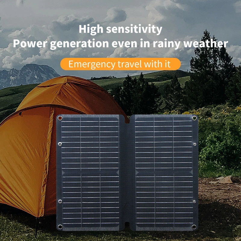 Holasola Factory Customized 30W Mini Solar Panels Waterproof Foldable Camping Solar Panel Module with USB Charging Ports