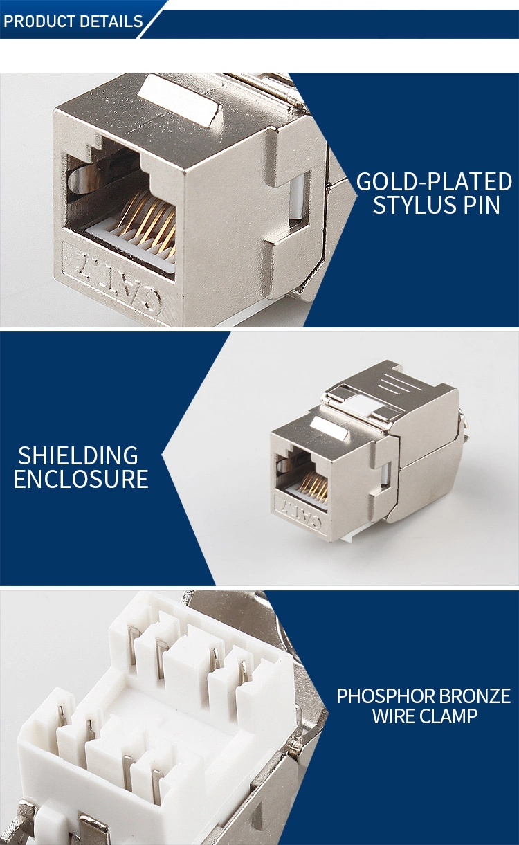 High Quality STP Shielded Toolless RJ45 Cat7/CAT6A AMP Keystone Jack