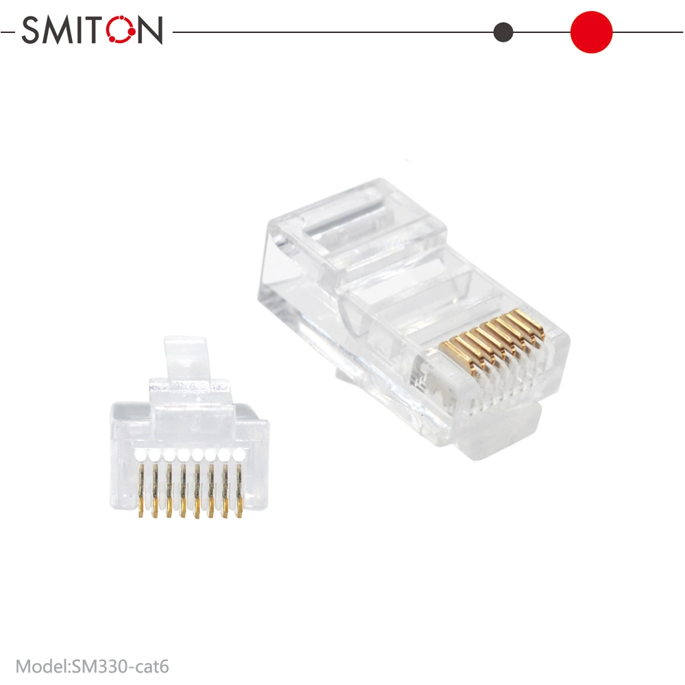 8p8c 3u 10u 30u End Pass Through RJ45 Crimp Tool Pass Through Cat5e CAT6 Connector RJ45