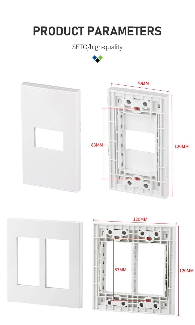 Seto Model 120 Face Plate Two-Port Vacant Panel American Multimedia Information Keystone Jack Face Plate