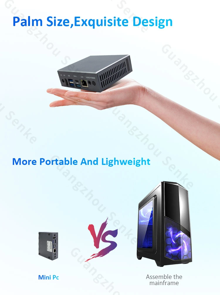 Gigabit Ethernet RJ45 WiFi Intel Celeron N5095 N5105 Windows 11 Palm Size Portable Industrial Box Mini Gaming PC