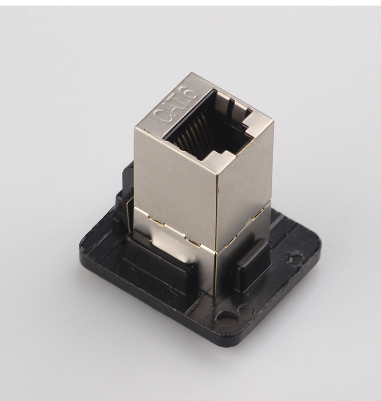 RJ45 CAT6 Socket D-Type Module Shielded Industrial Panel Mount Bulkhead Female/Female Feed Thru Coupler Signal IP67 Waterproof