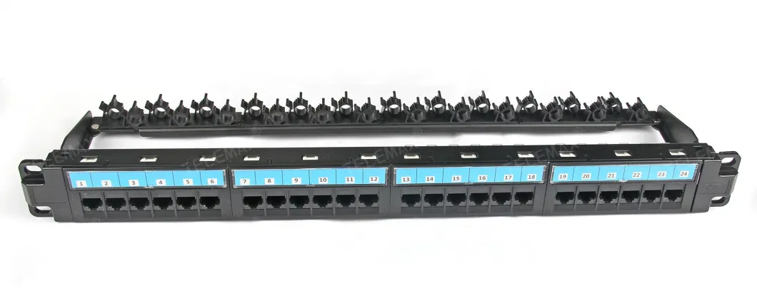 1u 24 Ports CAT6 UTP PCB Patch Panel Dual IDC Cable Holder