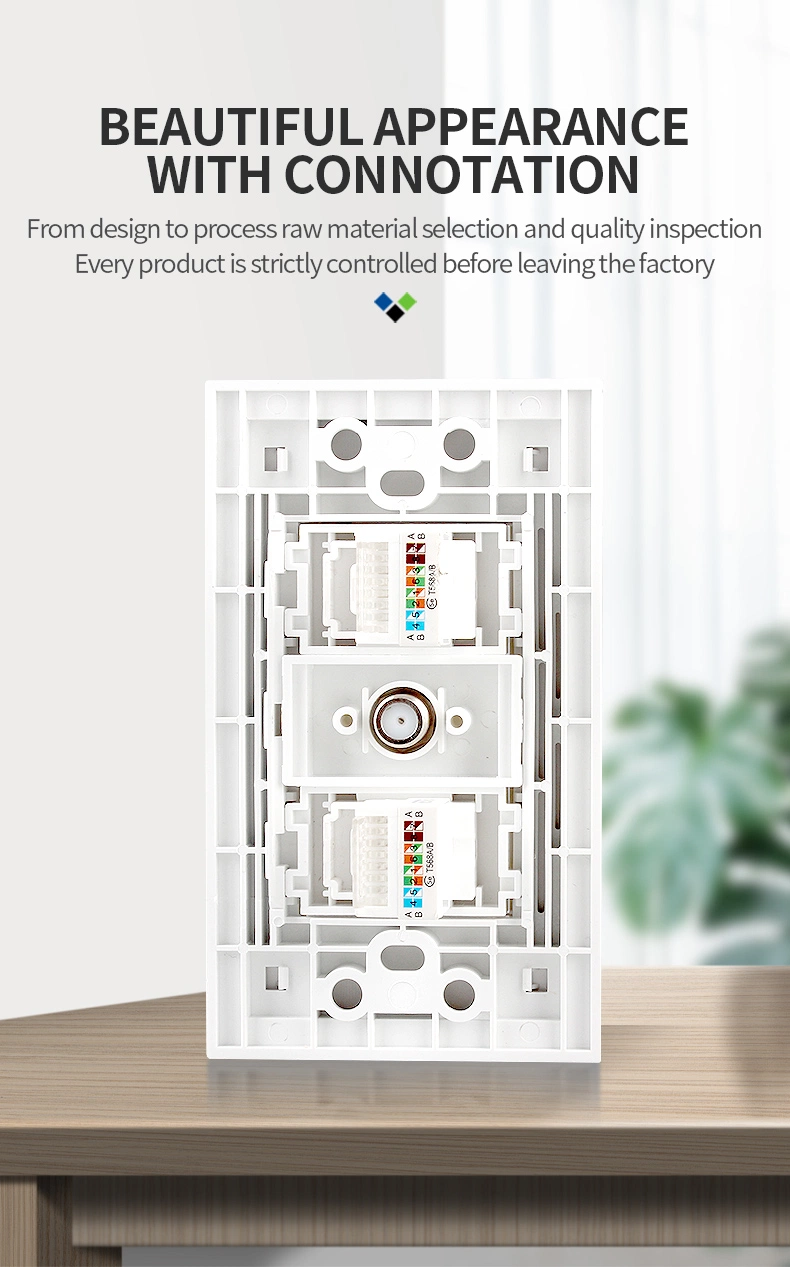 Seto 2 Gang RJ45 F Type TV Power Socket Outlet