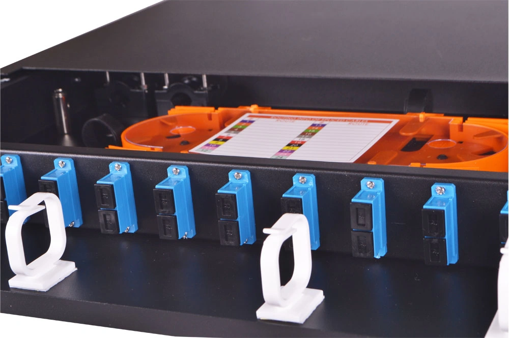 1u 19&quot; Rack Mount Slidingr-Drawer Type 24 Port Fiber Optic Patch Panel with Splice Tray