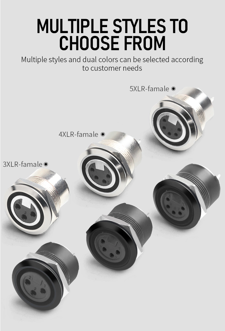 Seto Panel Mounts Metal C-Type Famale XLR Welding XLR Male Female Connector Zinc Alloy Connector Keystone Jack