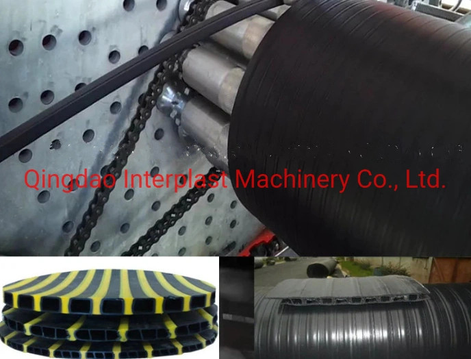 Qingdao Interplast Machinery Plastic HDPE Hollow Profiled Sewage Pipe Machine Online Making Coupler