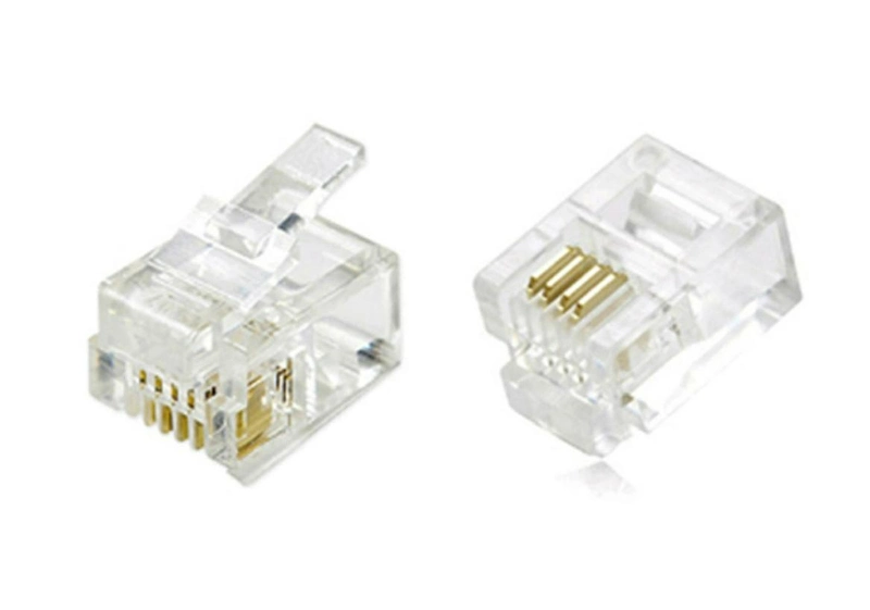 Modular Telephone Connector Rj11 6p4c Modular Plug for Telephone Cable