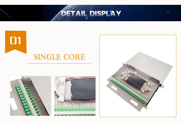 FTTH 1u 12 24 36 48 Port Sc APC Pigtail Adapter Fiber Rack Mount Terminal Box ODF Patch Panel