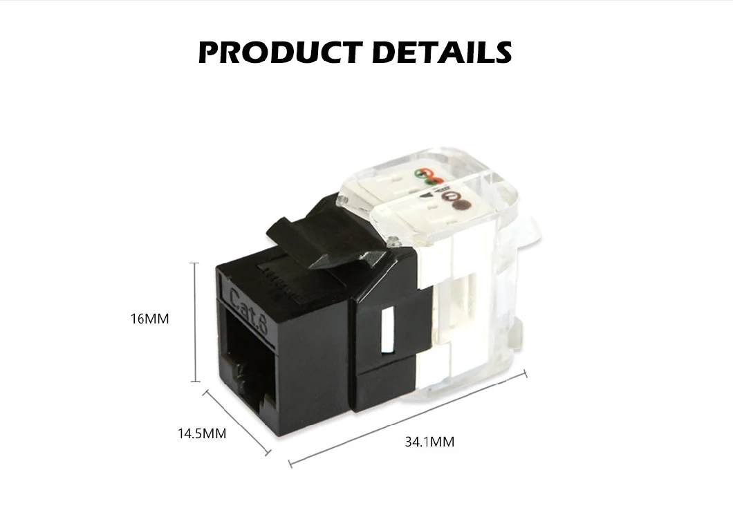 Hot Selling Network RJ45 Cat. 5e Unshielded 180 Degree Toolless Keystone Jack UTP Modular Jack Connector