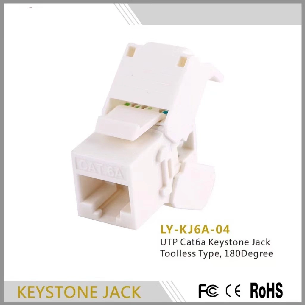 Tool free CAT6a 8P8C RJ45 modular Keystone jack