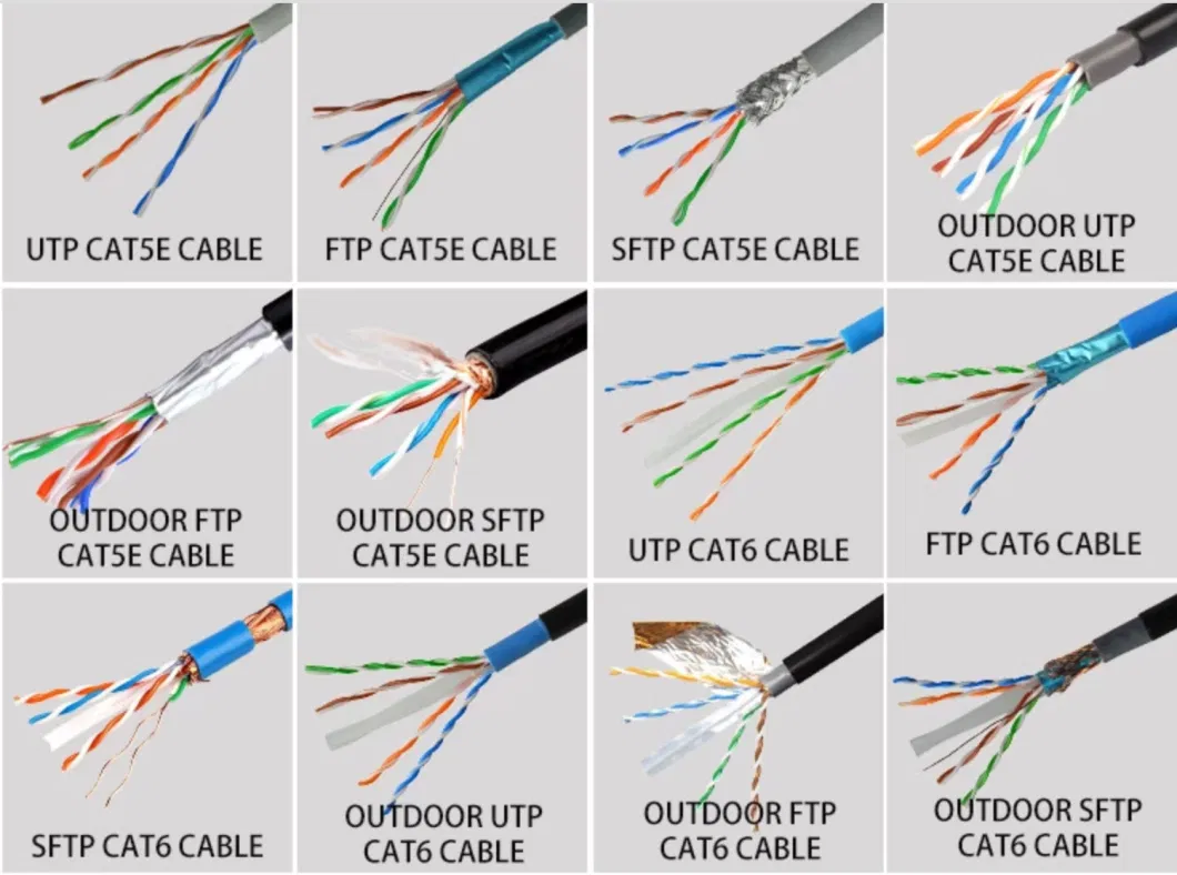 High Speed 8 Cores 4 Pairs Cable Cat5e CAT6 CAT6A Cat7 Cat8 RJ45 Network LAN Cable Ethernet Cable