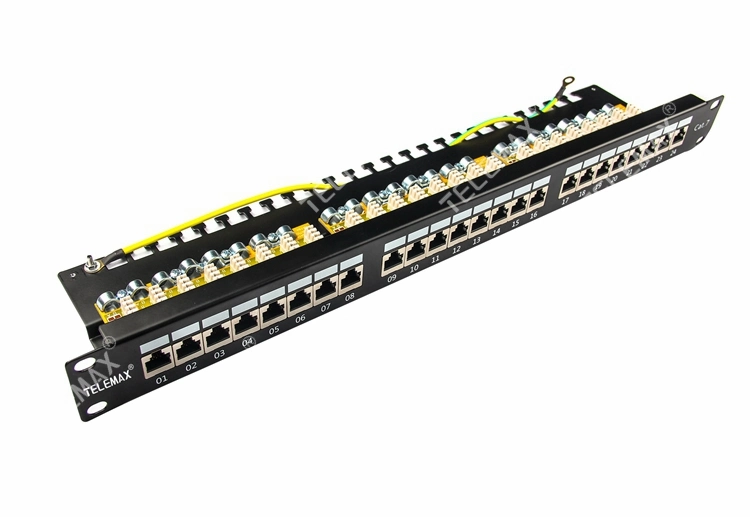 Rack Mount Network Patch Panel CAT6 FTP 24 Ports RJ45