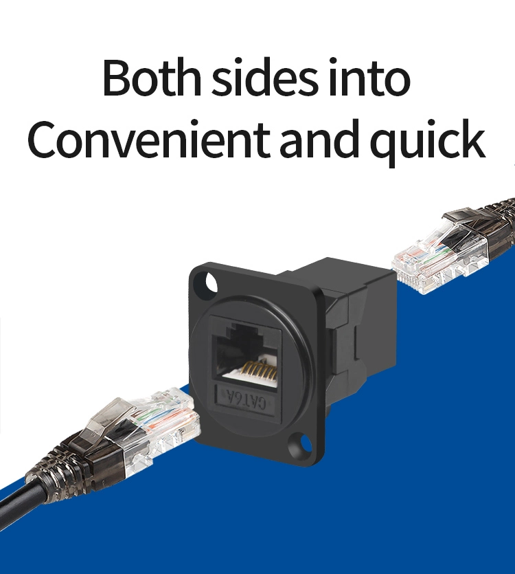 CAT6A Jack UTP in Line Straight Network RJ45 Keystone Jack