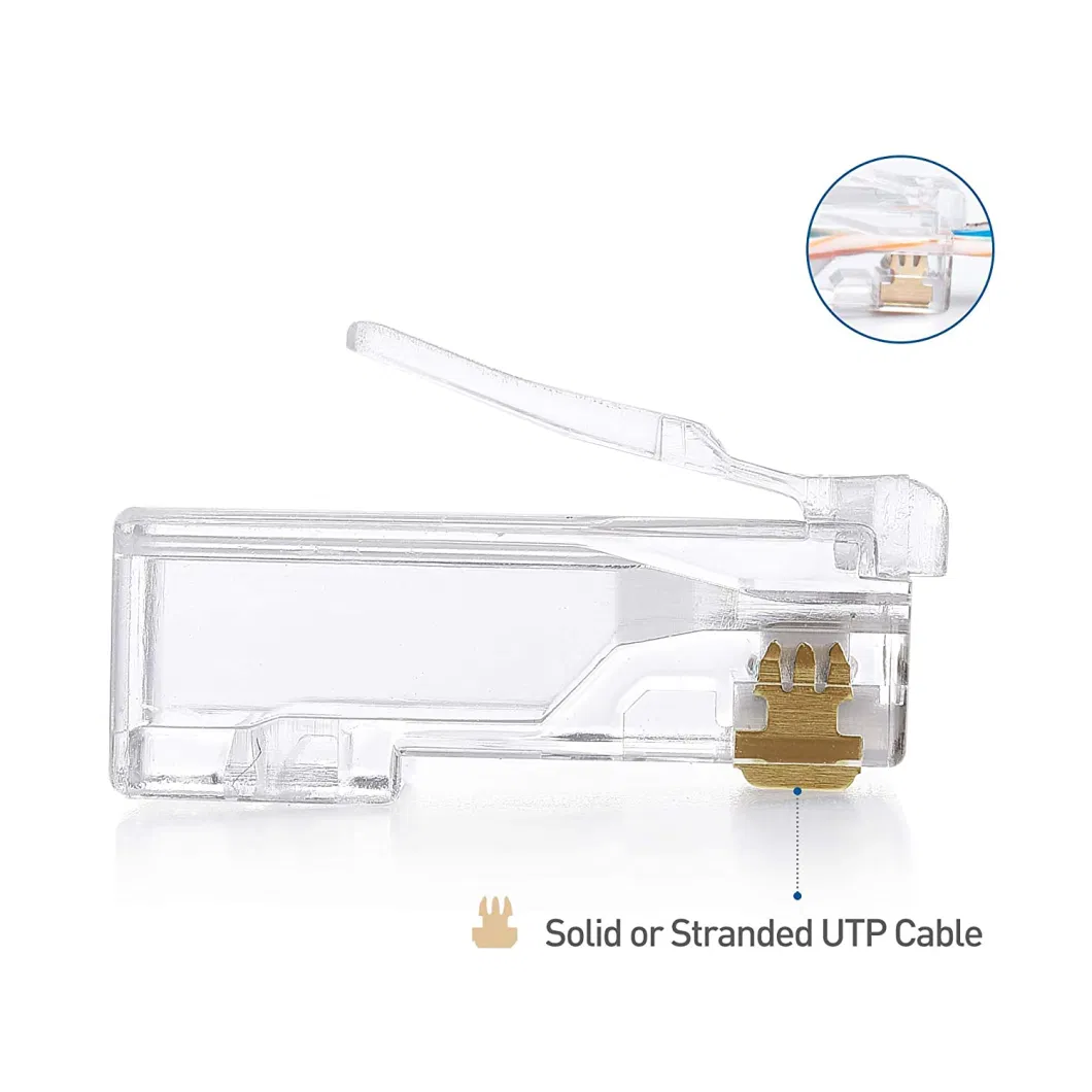 Cable Matters 100-Pack Cat 6 Pass Through RJ45 Connectors (Cat 6 Ends / CAT6 Connector / RJ45 Modular Plugs/Ethernet Plugs/Network Connectors)