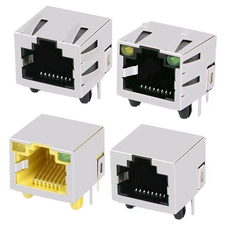 Plug CAT6 Cat5 RJ45 Metal Magnetics 8 Pin Price Ethernet Network Ethernet Jack 1X2 Port Cable RJ45 Connector