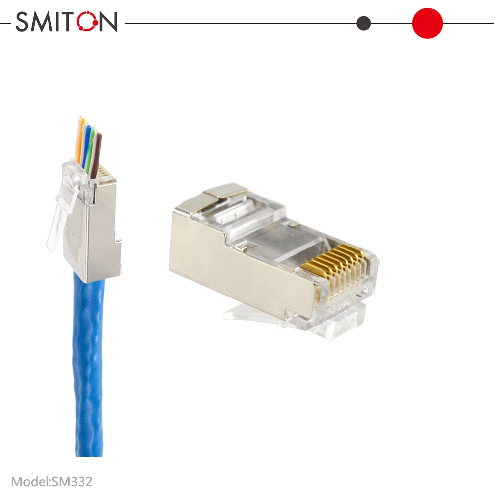 Ez Shielded CAT6 Pass Through Connector FTP Ethernet Network Cables Plug