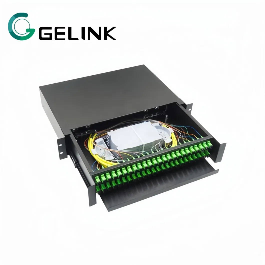 19 Inch Rack Mount Slide Type 2u 48ports Patch Panel Fiber Optic Distribution Frame