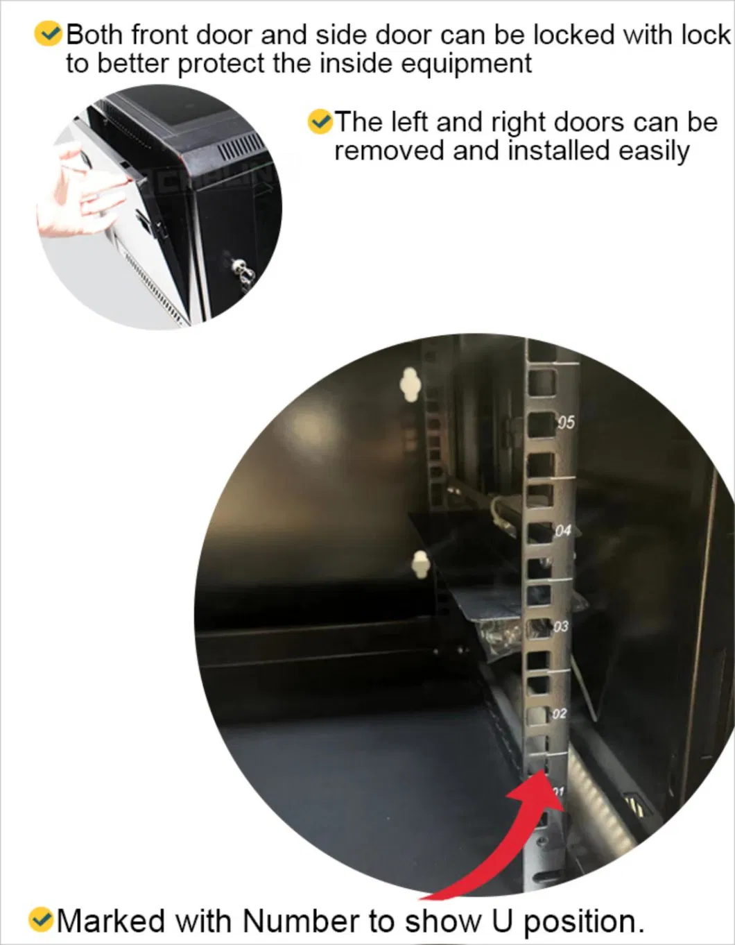 Gcabling 9u 19inch Network Cabinets 19&quot; DIY 450mm Depth Wall Mounted Rack Data Cabinet