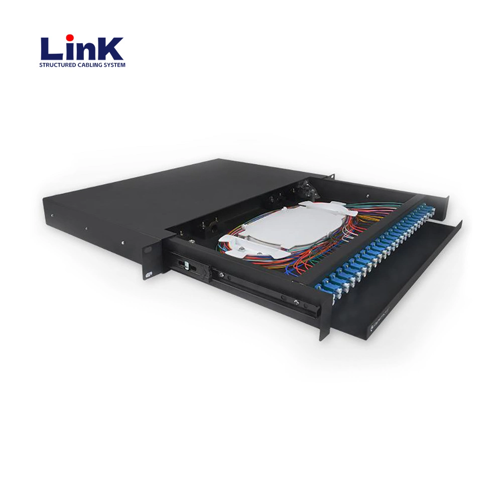 1u 19&quot; 12 24 Port Rackmount Fiber Optical Sliding Patch Panel for Data Center