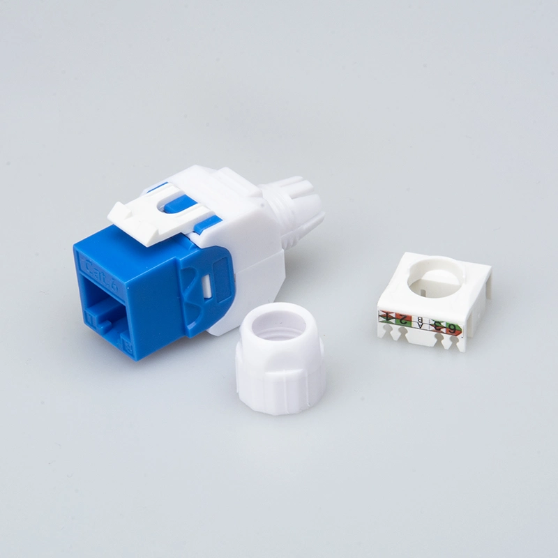 High Quality Cat5e CAT6 CAT6A Unshielded Keystone Jack RJ45 Thread Nut Modular Connector