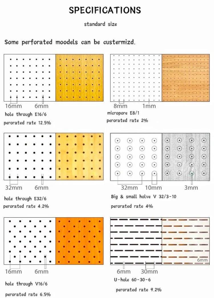 Sound Insulation Wooden Perforated Acoustic Panel