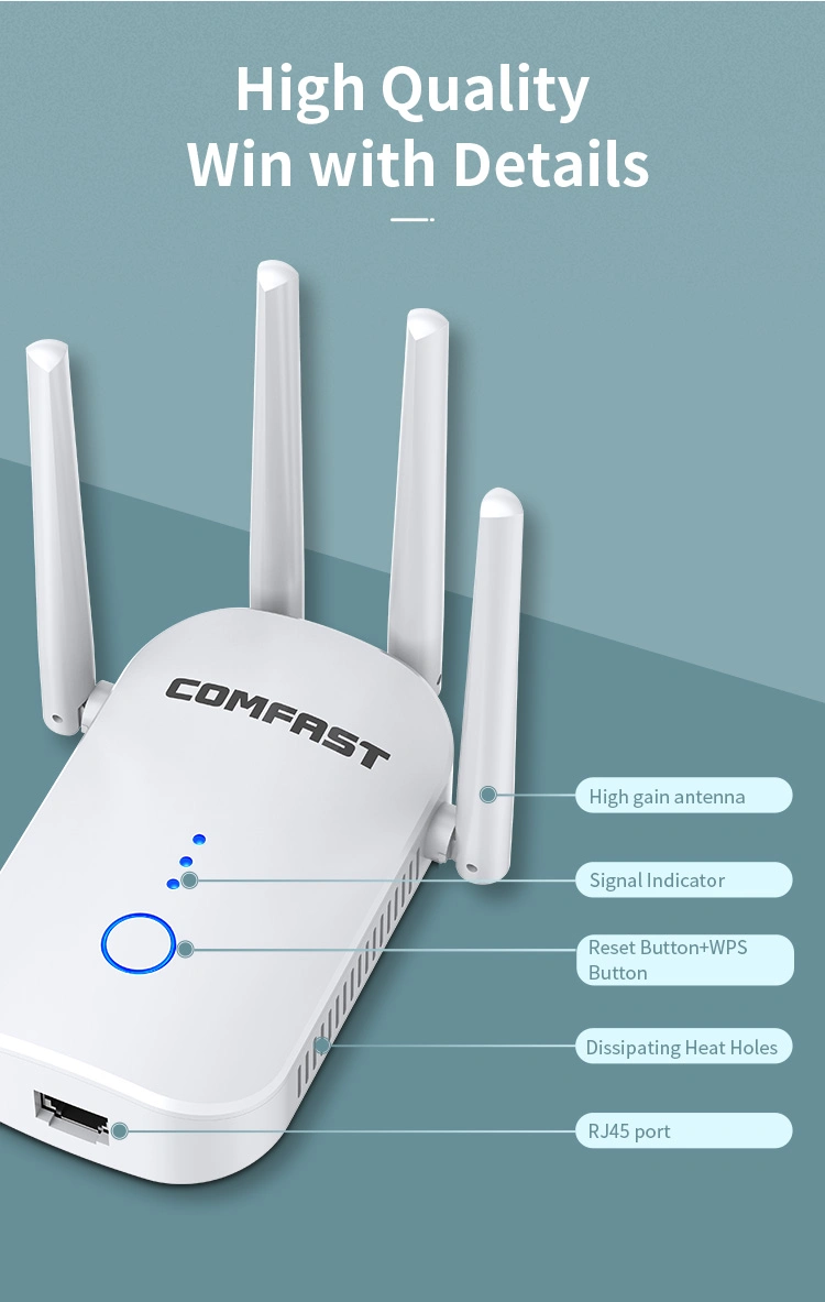 Dual Band Wireless WiFi Repeater 1*10/100Mbps LAN/Wan RJ45 Ethernet Port WiFi Signal Booster Amplifier