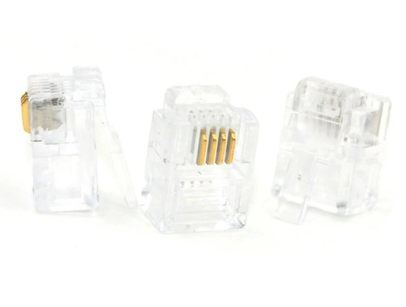 Modular Telephone Connector Rj11 6p4c Modular Plug for Telephone Cable