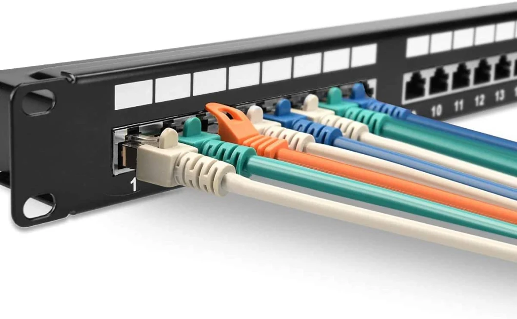 UTP 1u CAT6 Patch Panel 24 Ports Rack Panel with Colored Keystone Modular