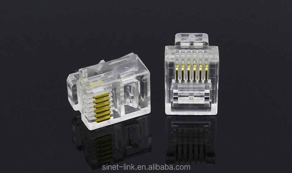 Rj11 Rj12 6p4c 6p6c 3 Ports Telephone Line Splitter Connectors 6p4c Male Modular Plug Rj11 Connector