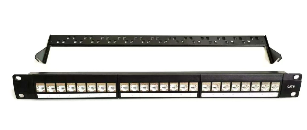 G Cabling 24port LAN Patch Panel Factory Supply 1u 19inch Network Rackmount 24 Port RJ45 Cat5e CAT6 CAT6A Ethernet Network UTP Patch Panel