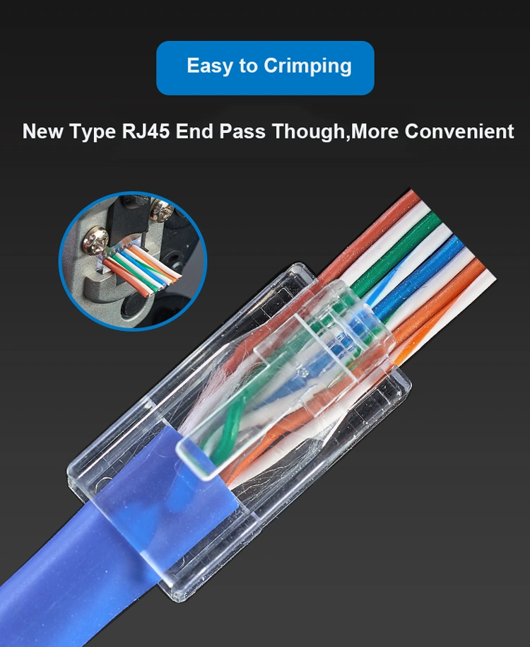 Modular RJ45 Connector with Ez CAT6 Pass Through Plug