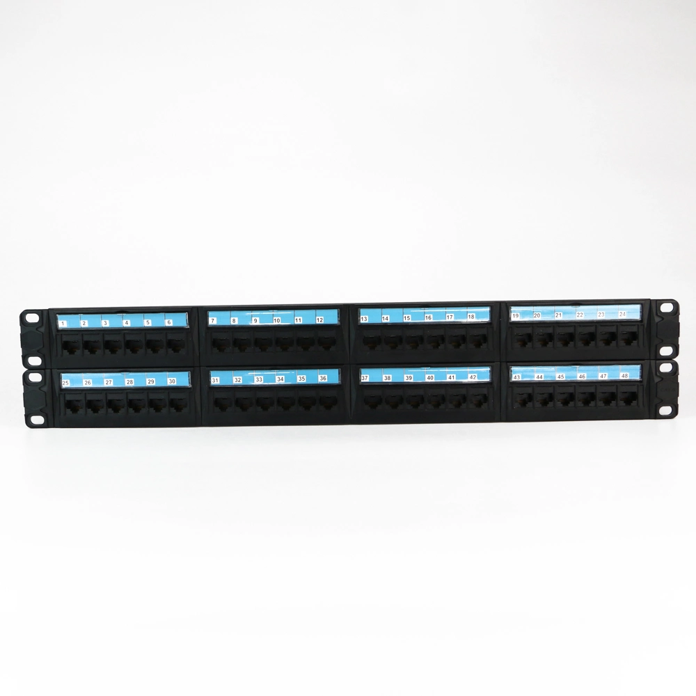 Cat. 6 UTP Patch Panel 2u 48 Port Removable Cat 6 with Rj 45 Module Jack