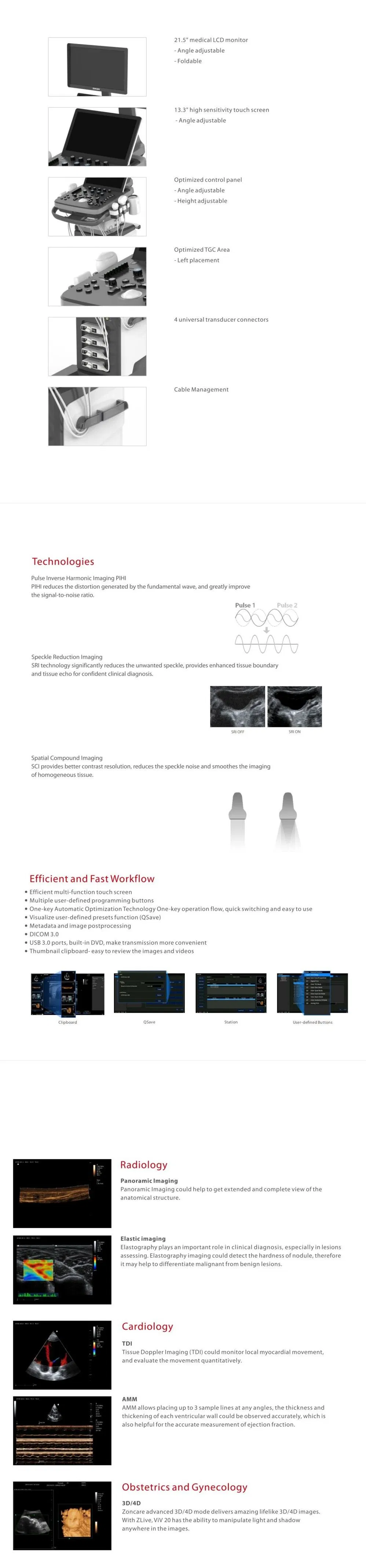 B/C/D Chromatic Imaging Doppler Ultrasound Diagnostic Machine