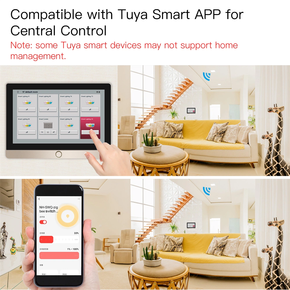 Tuya Smart Home Music Central Control Panel Music System Wall Amplifier Central Control Panel Smart Home Management Sync Compatible Music Player Bluetooth Aux